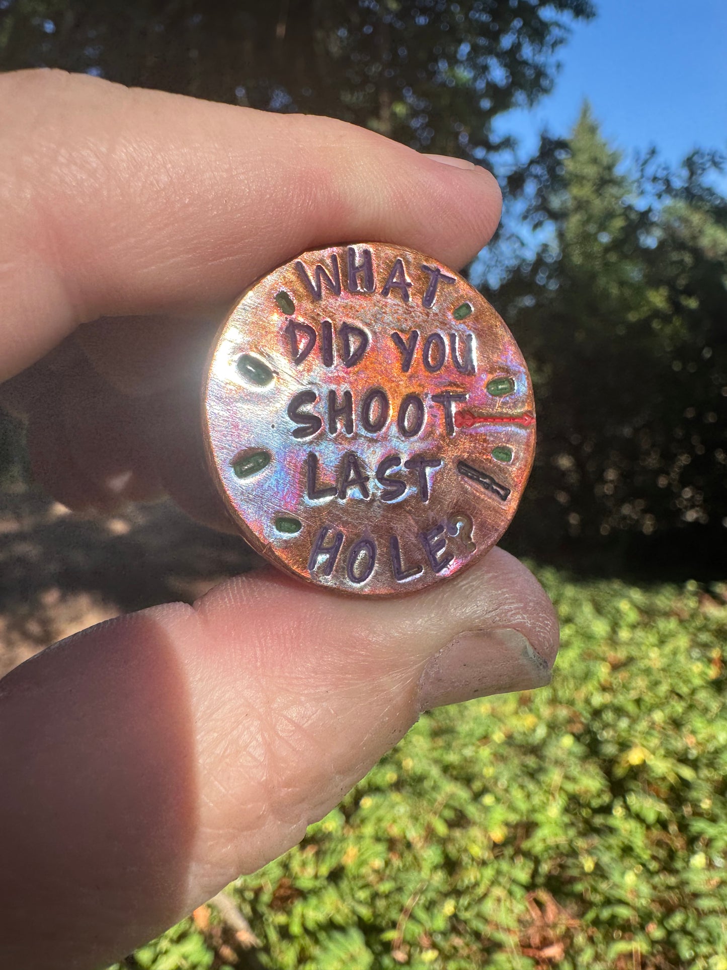 Custom Hand-Stamped Copper Golf Ball Marker
