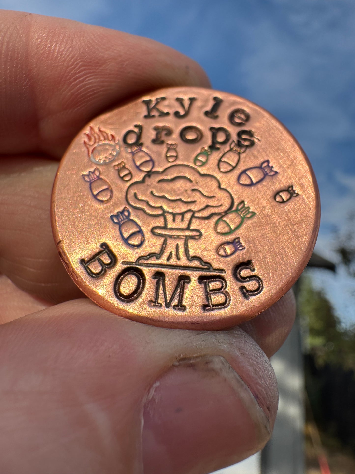 Custom Hand-Stamped Copper Golf Ball Marker