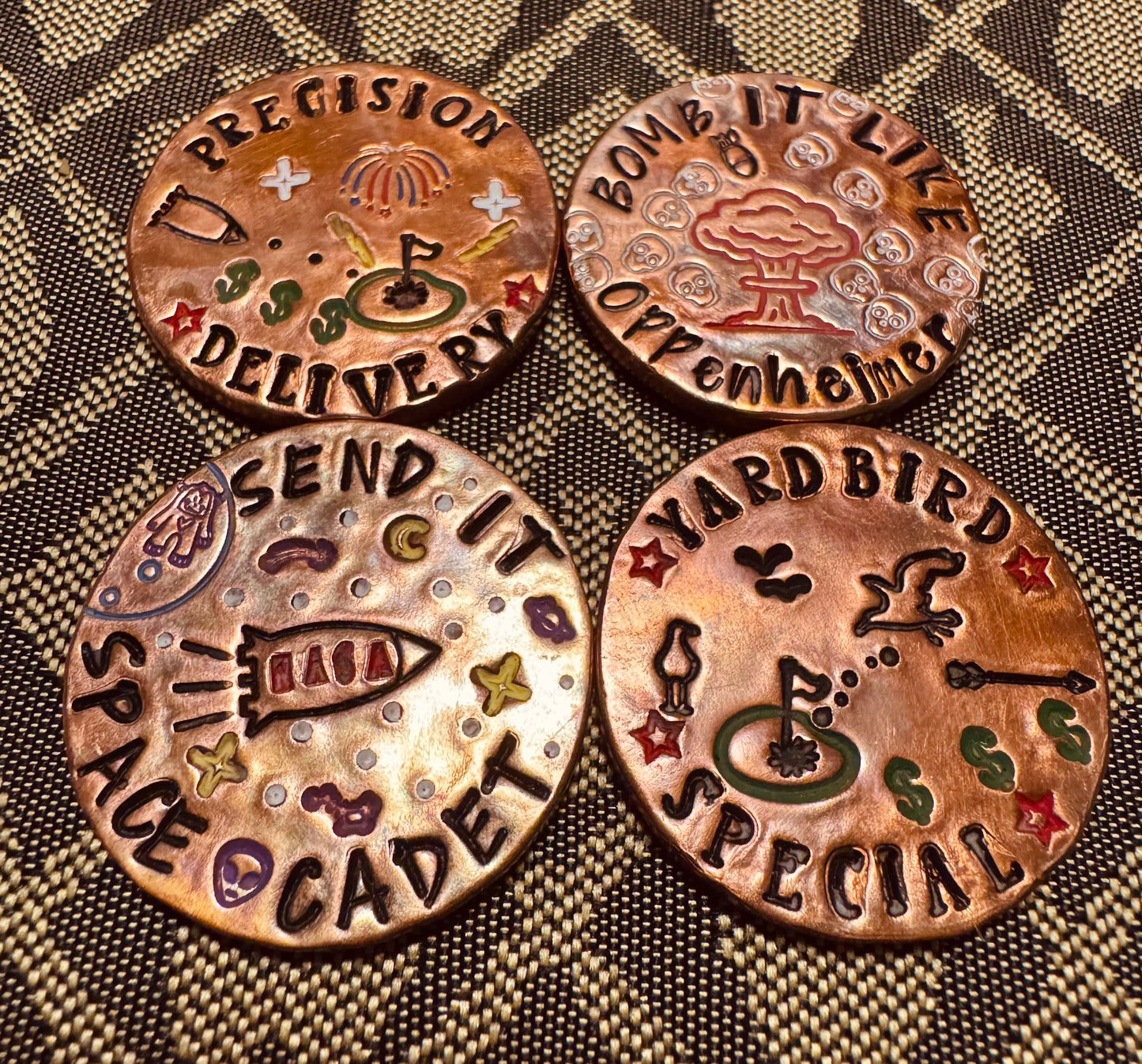 Custom Hand-Stamped Copper Golf Ball Marker