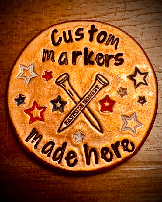 Custom Hand-Stamped Copper Golf Ball Marker